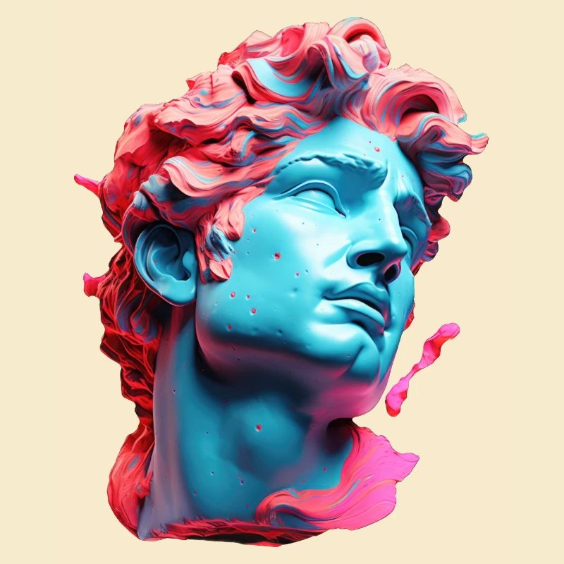 Neon Marble Head Visage