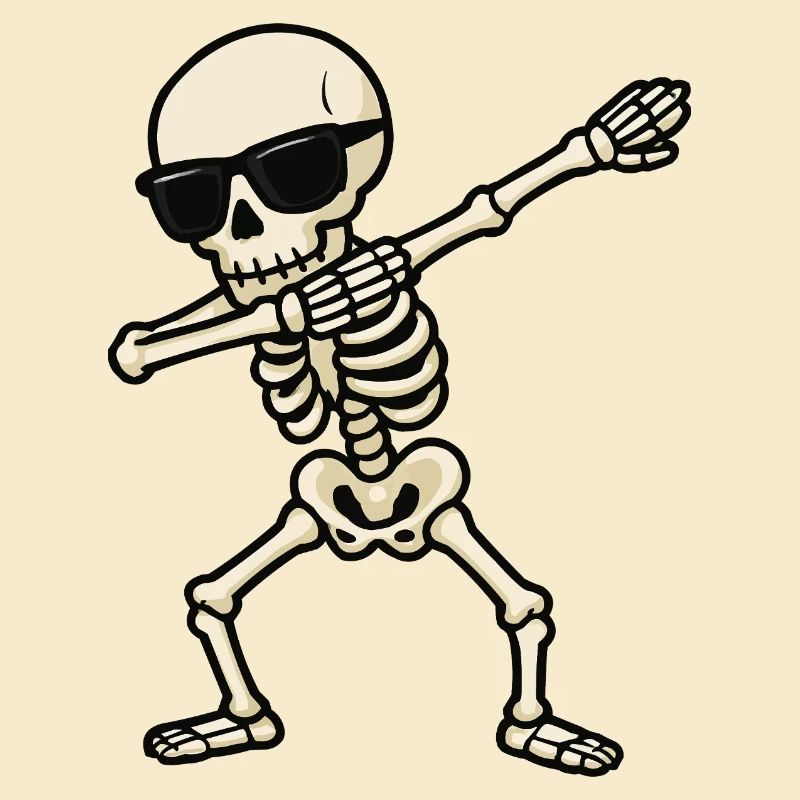 Skeleton dab with sunglasses