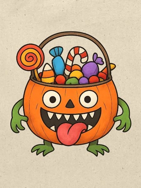 Halloween Suessigkeiten Eimer Monster