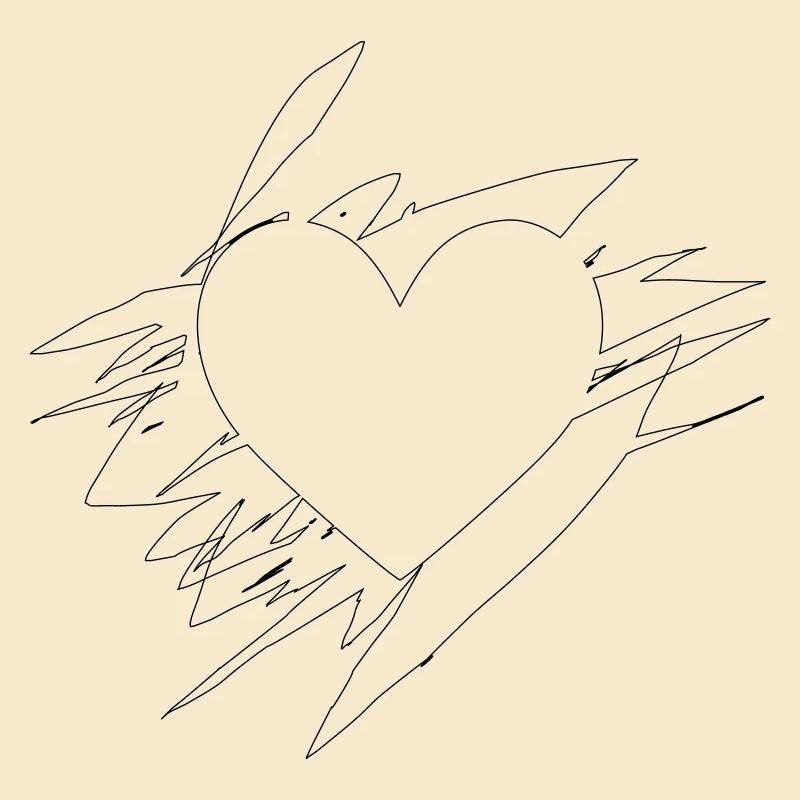 Doodle Heart Scribbled Lines