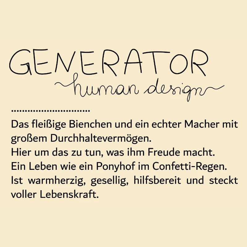 You're a generator