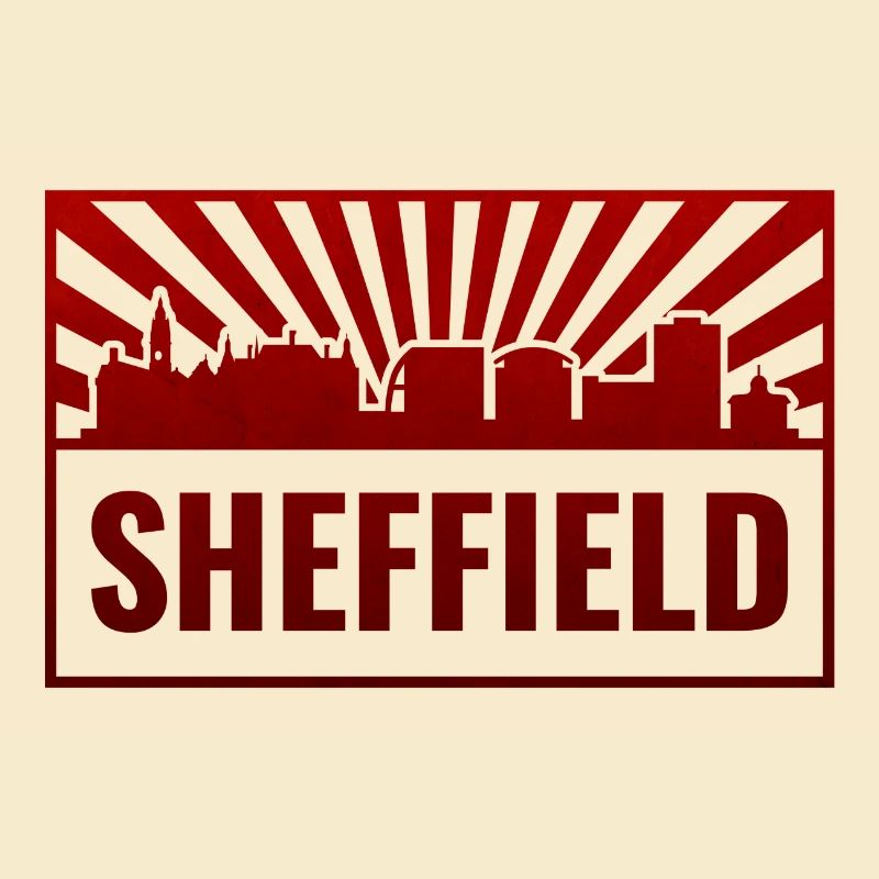 Sheffield Skyline Red Neon