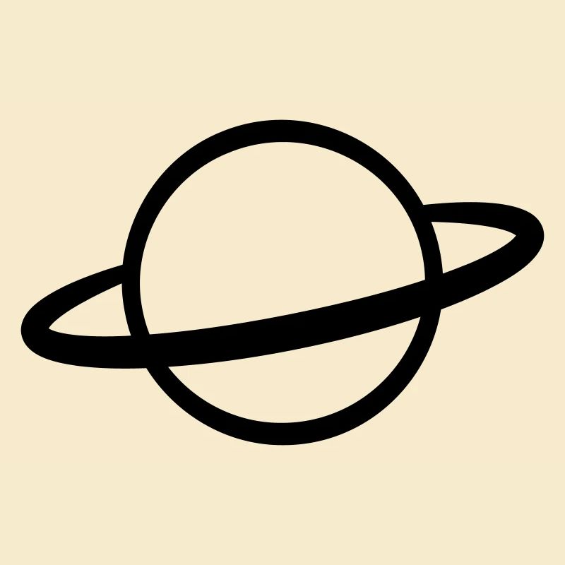 Planète avec contour de l’icône de l’anneau