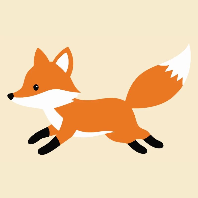 Cute jumping fox minimalist style