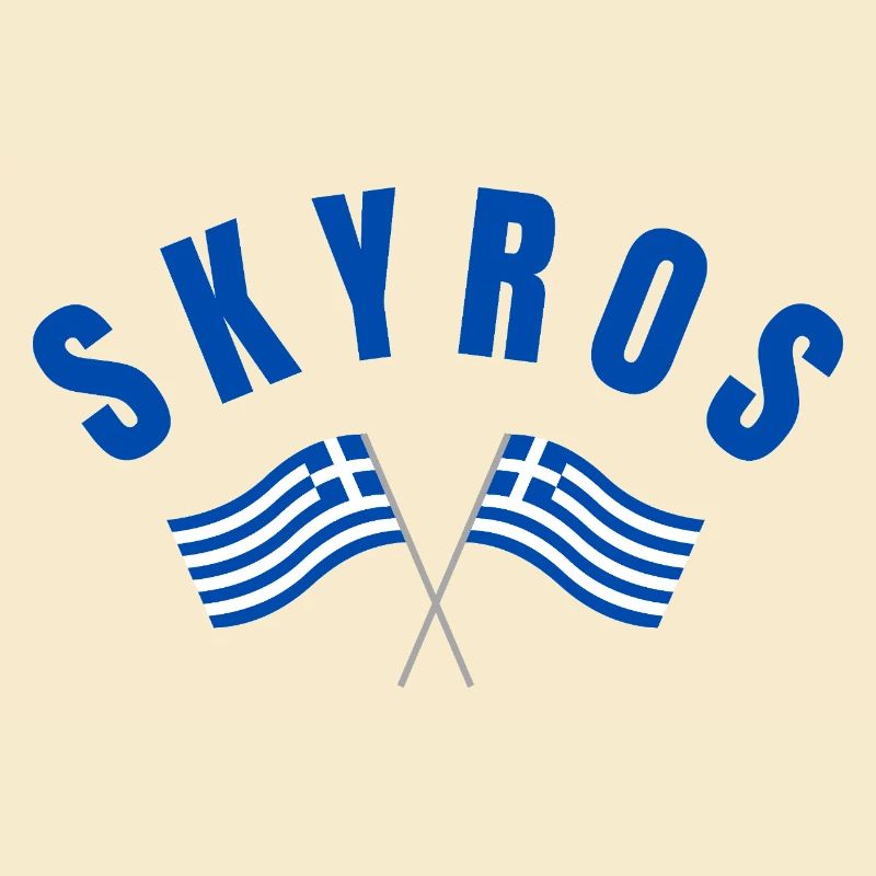 Drapeaux croisés grecs de Skyros