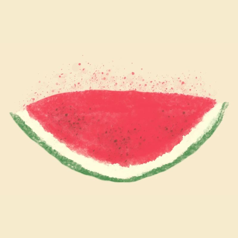 Melon, pastèque, aquarelle