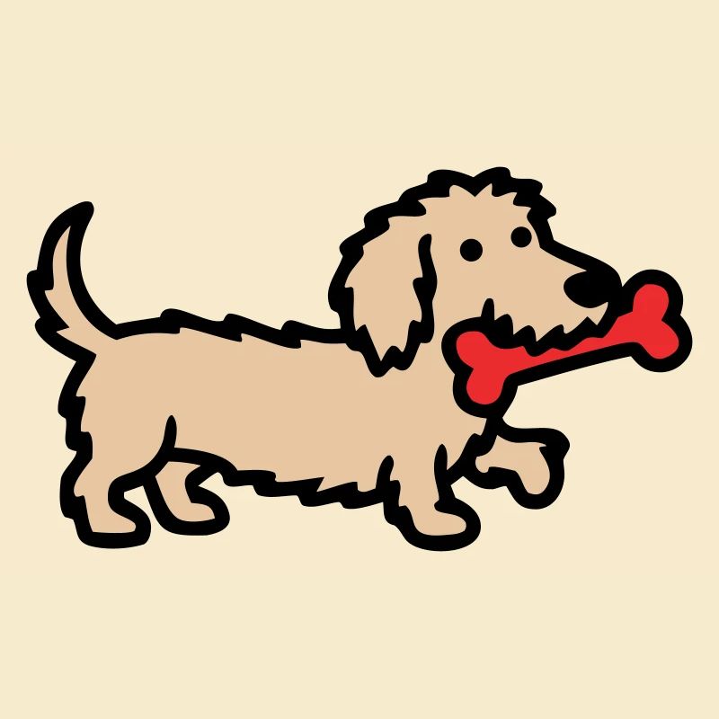 Terrier Doodle Knochen Comic