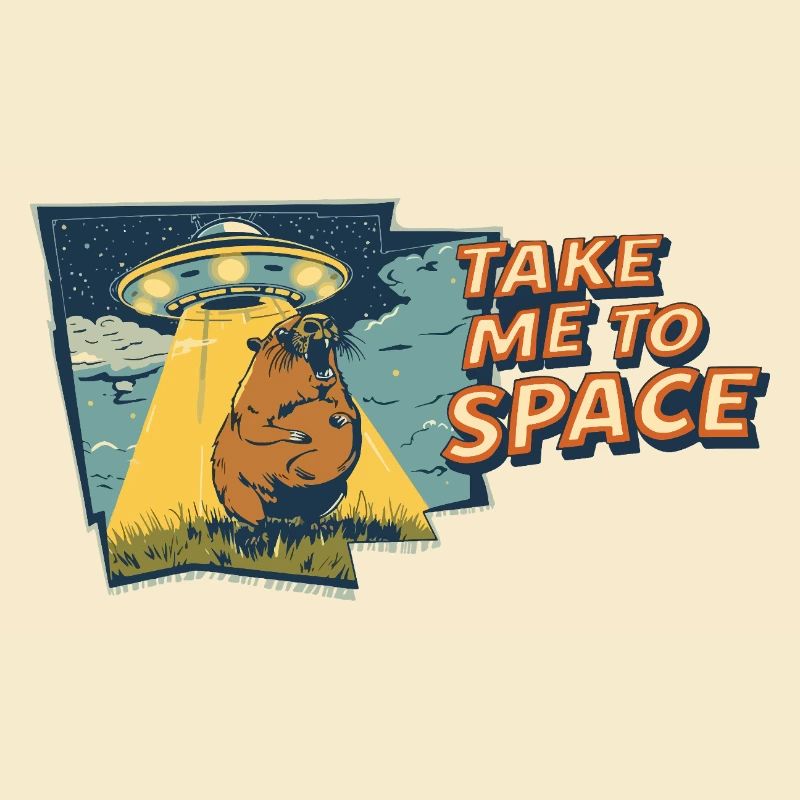 Emmenez-moi dans l’espace Capybara OVNI Pop Art