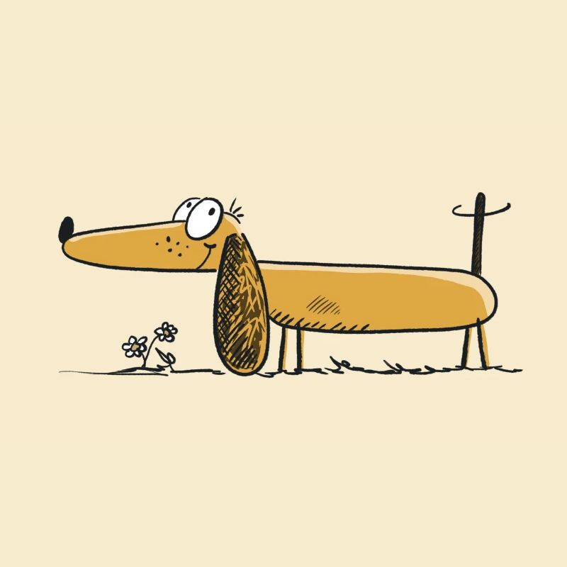 Lustiger Dackel - Dachshund - Teckel - Comic