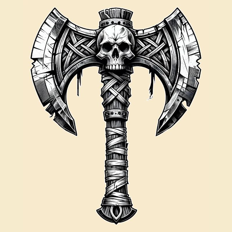 Axe throwing axe skull design