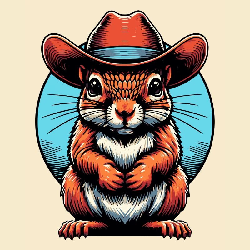 Cowboy Squirrel Graphic