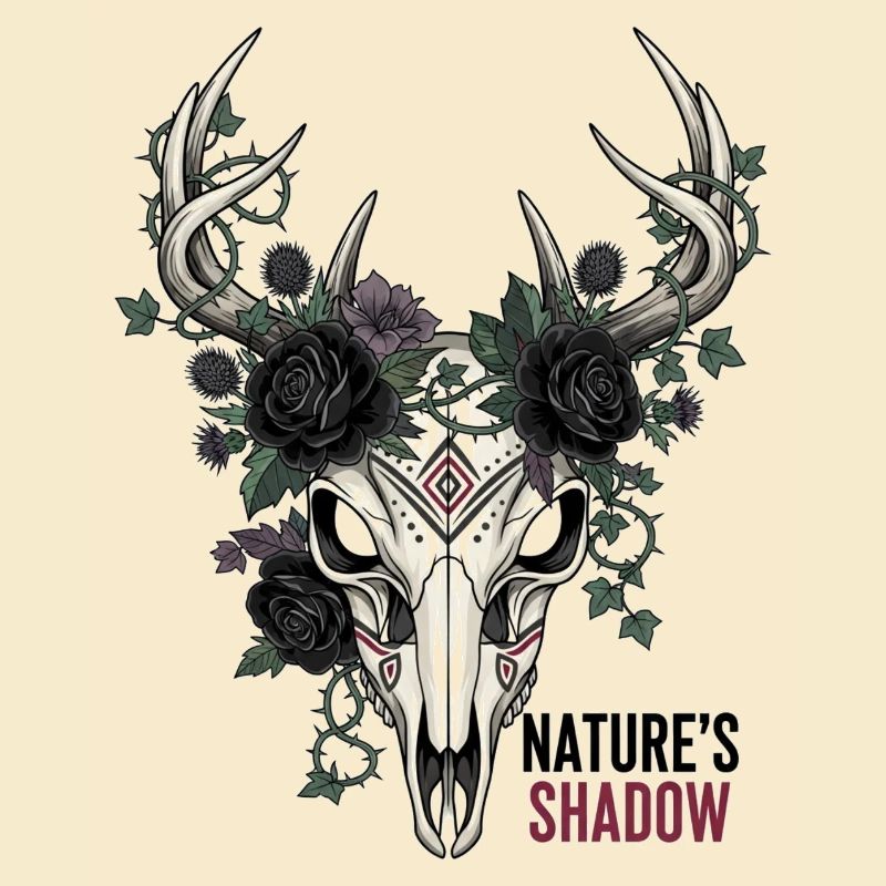 Nature's Child Gothic Deer Skull Vector Art