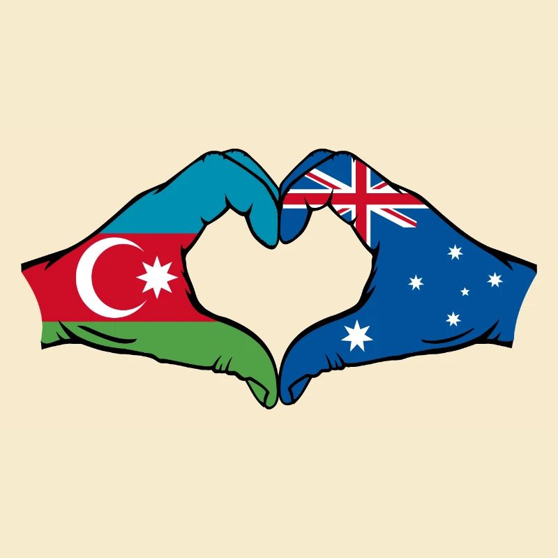 Azerbaïdjan Australie Drapeau Coeur Forme