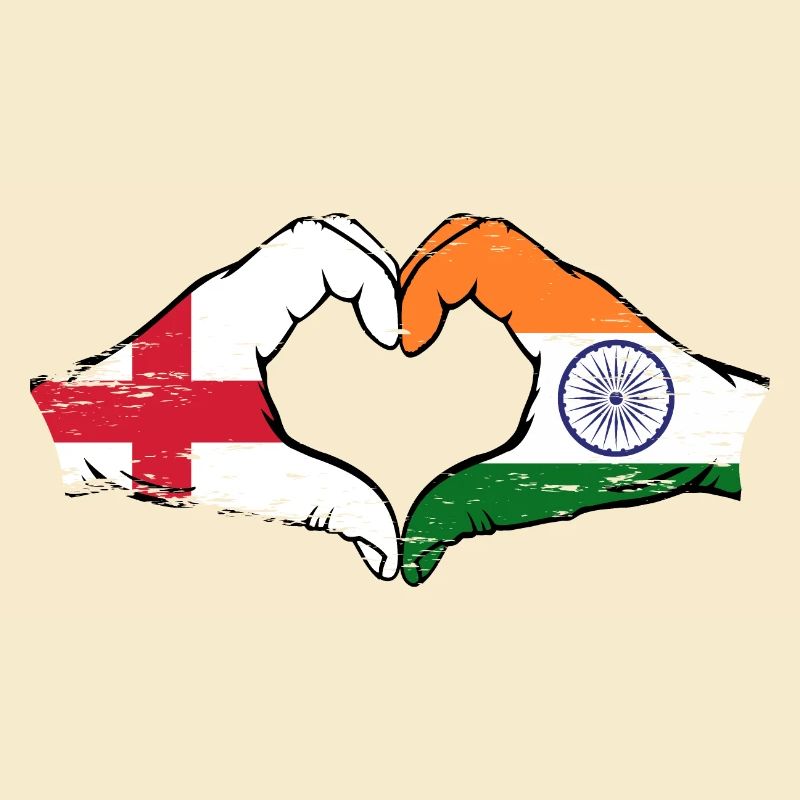 Angleterre Inde Mains Forme Coeur Utilisé