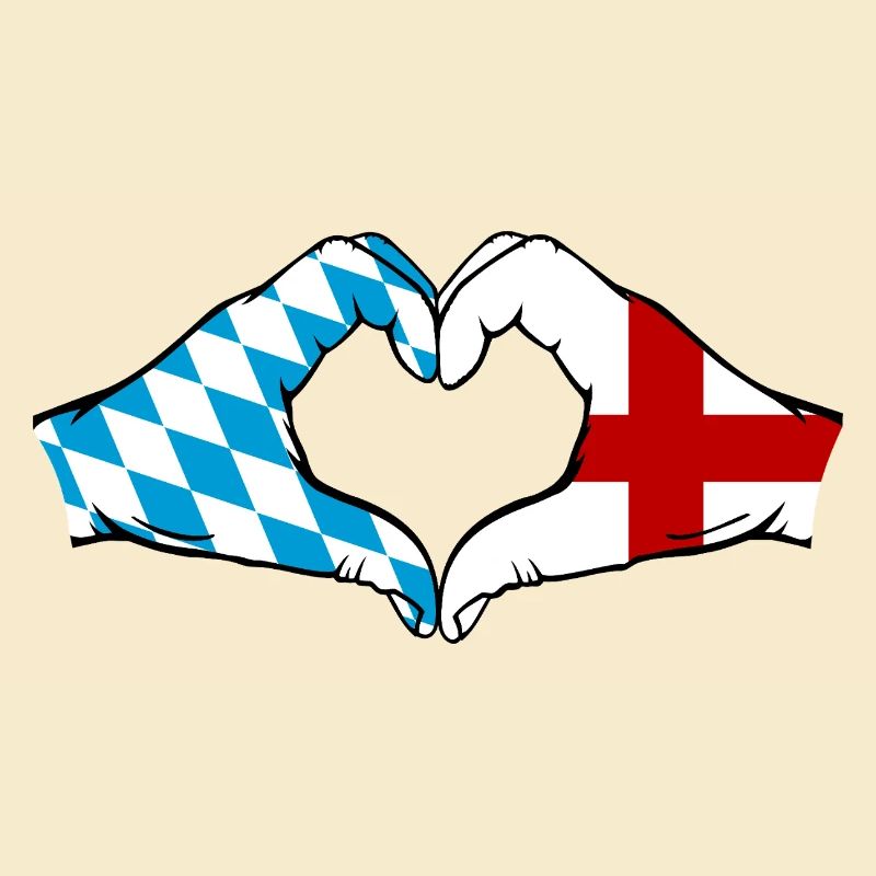 Bavière, Angleterre, Drapeau, Forme de coeur