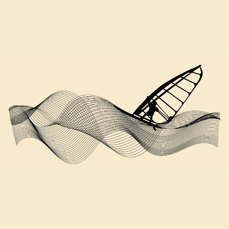 Véliplanchiste sur structure de vagues