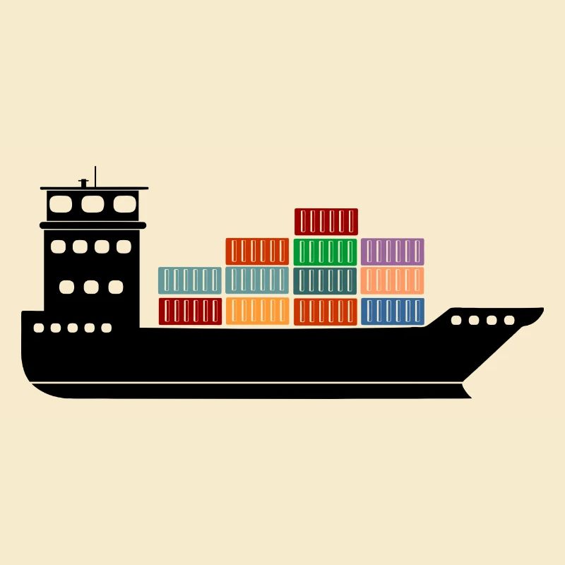 Seecontainerschiff oder Boot mit Containern