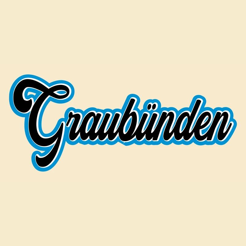 Écriture des Grisons avec contour bleu