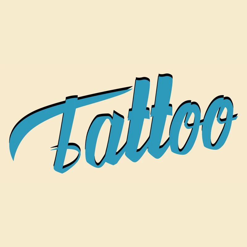 Tattoo Script in Teal