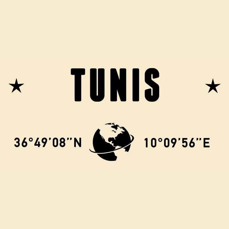Tunis Tunisia Coordinates Gps Globe