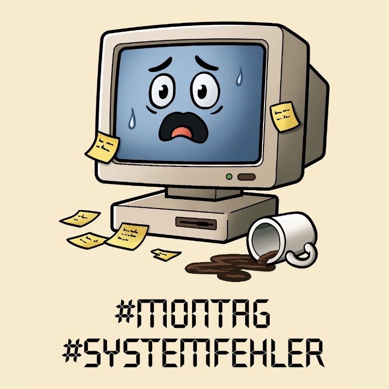 #Montag #Systemfehler – PC rétro, café et humour de bureau