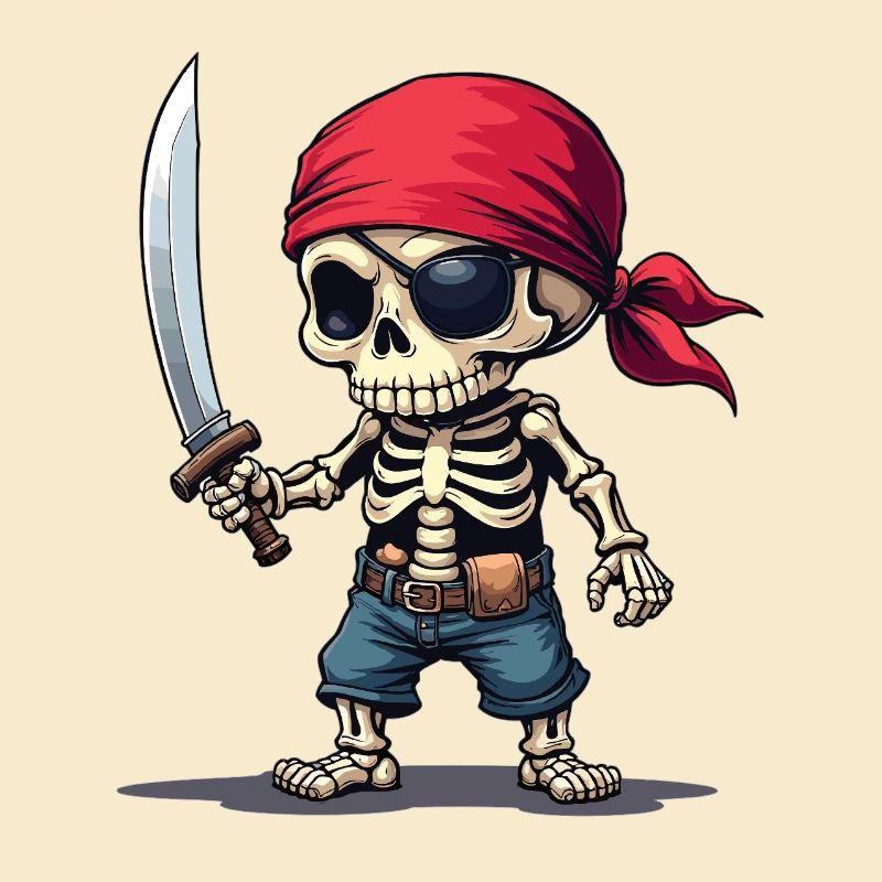 Squelette de pirate avec épée