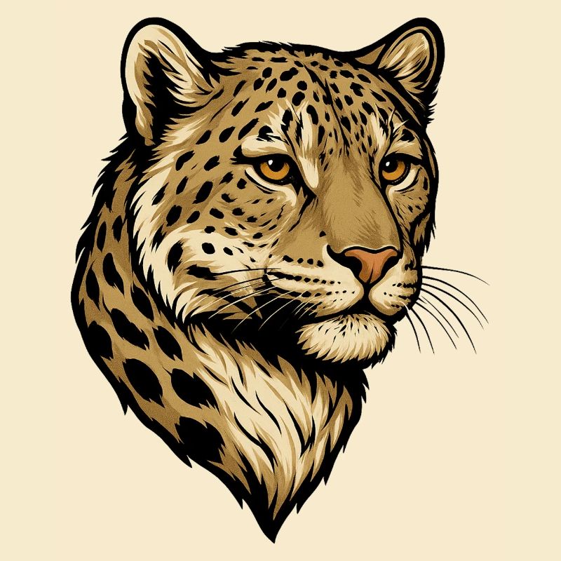 Illustration de tête de léopard