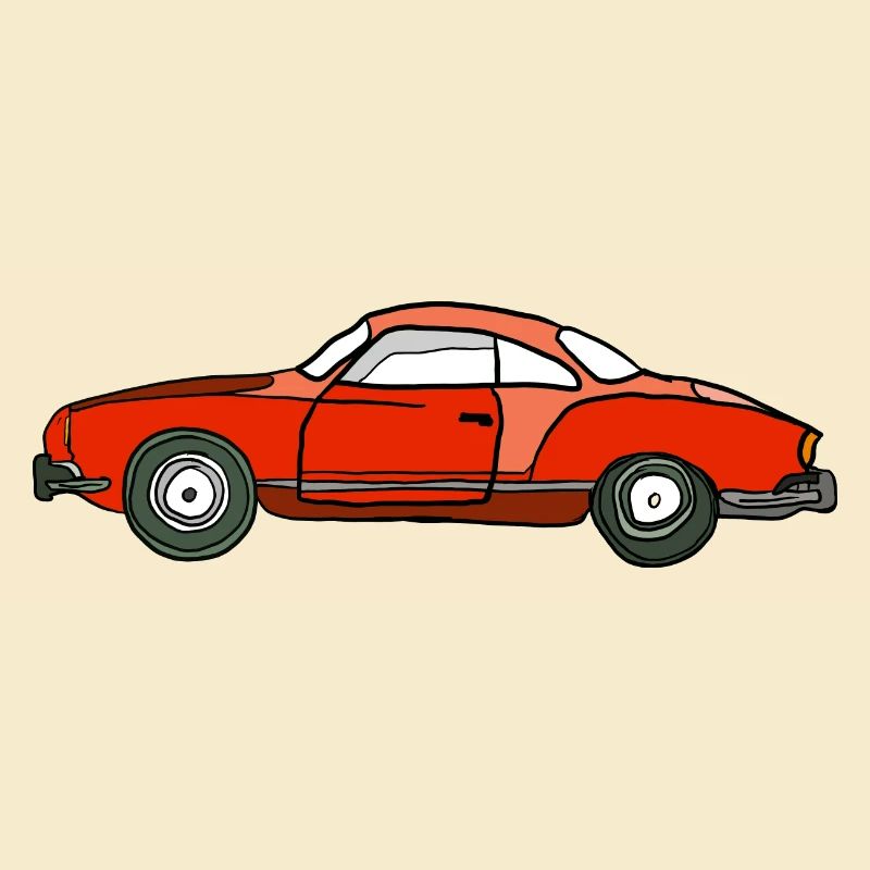 Roter Oldtimer Seitenansicht