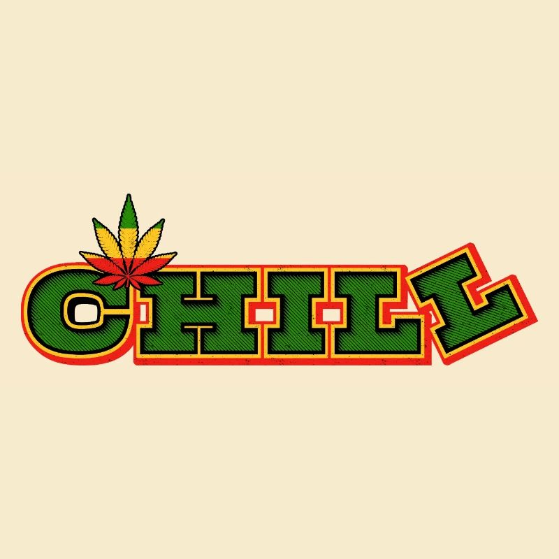 Psychedelic Chill Cannabis Word Art
