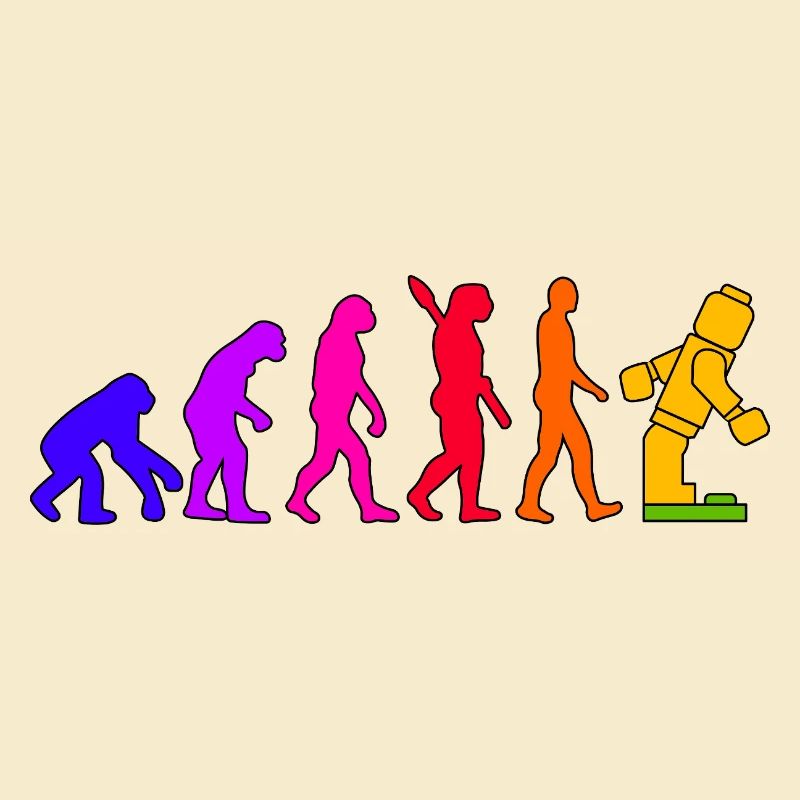 Klemmbaustein Evolution Menschheit Noppenbaustein