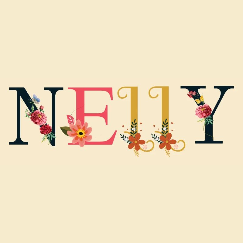 Nom NELLY décoré de fleurs