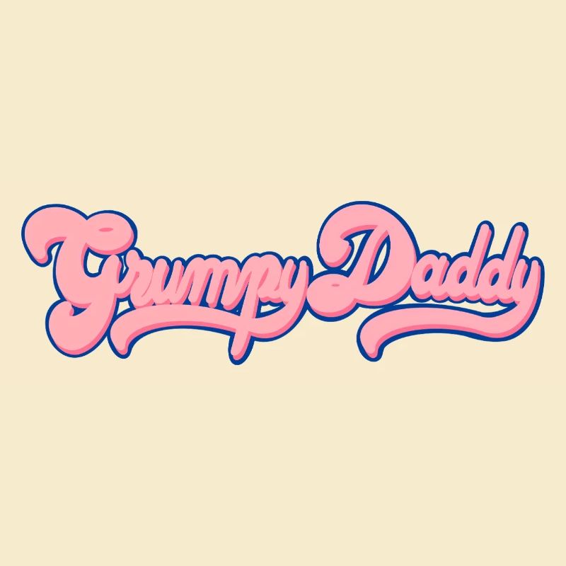 Grumpy Daddy Retro Script - Color "Bubble Gum"