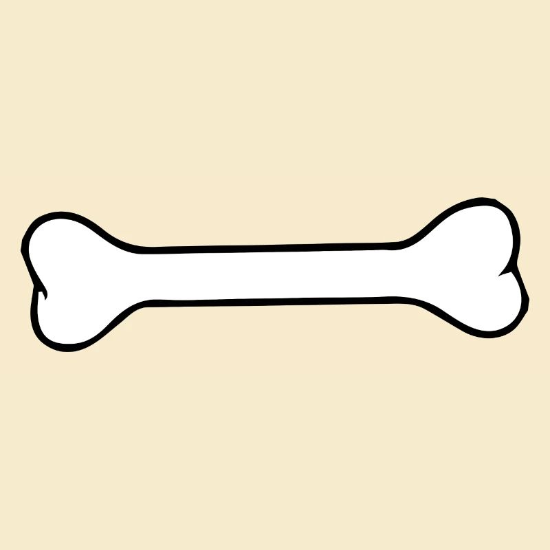 Dog Bone Silhouette Minimalist Black White