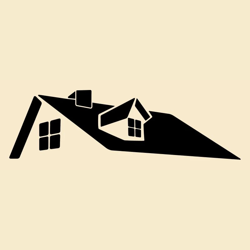 Logo de la maison sur le toit avec lucarne