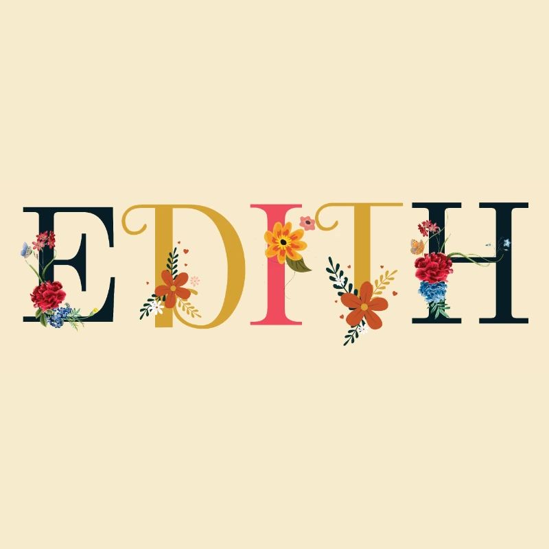 EDITH Name mit Blumen geschmückt