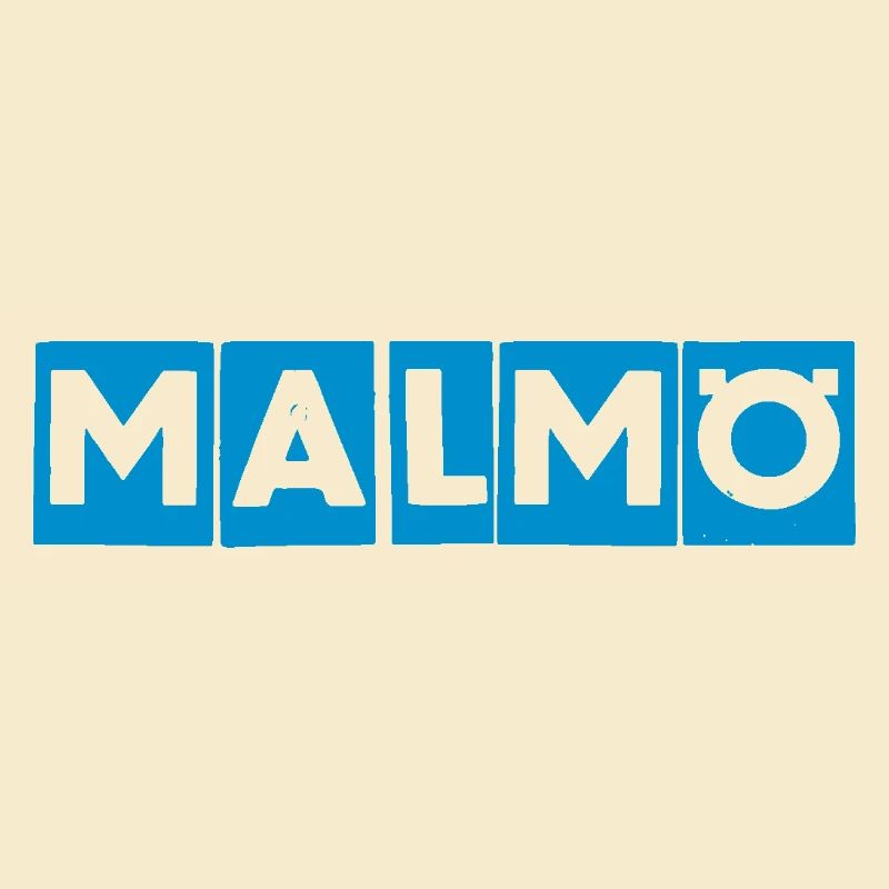 Malmö – Blue Text Design