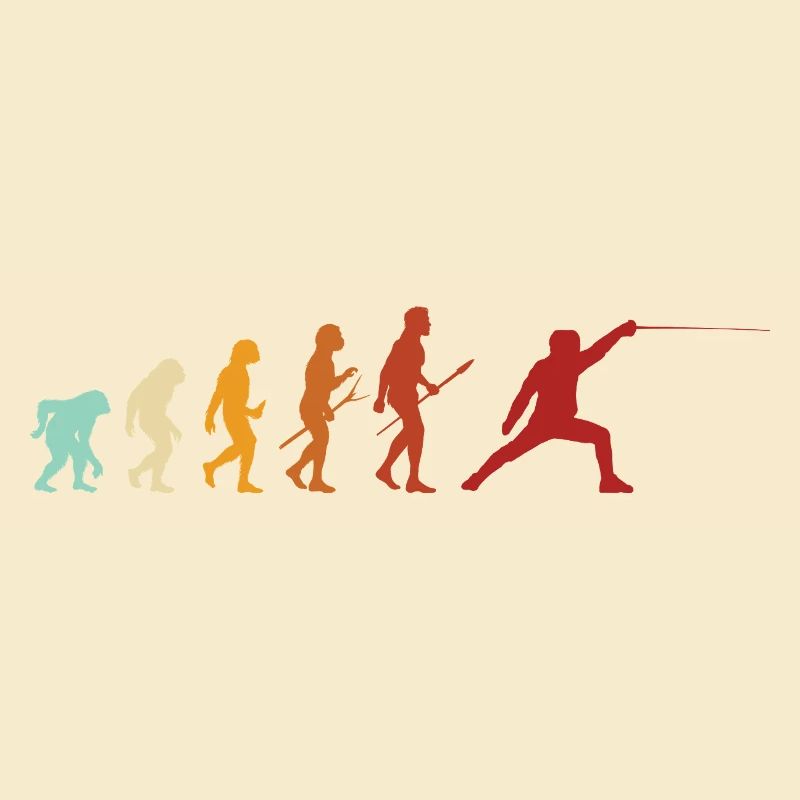 Fechten Evolution Fechter Sport Lustiger Spruch