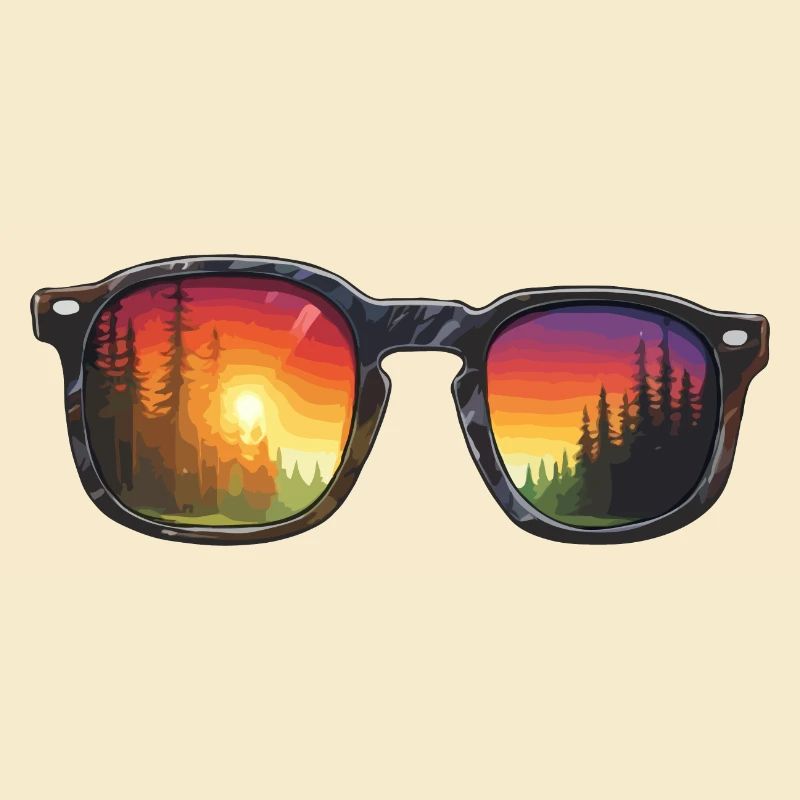 Sunglasses / Reflection / Forest / Reflection