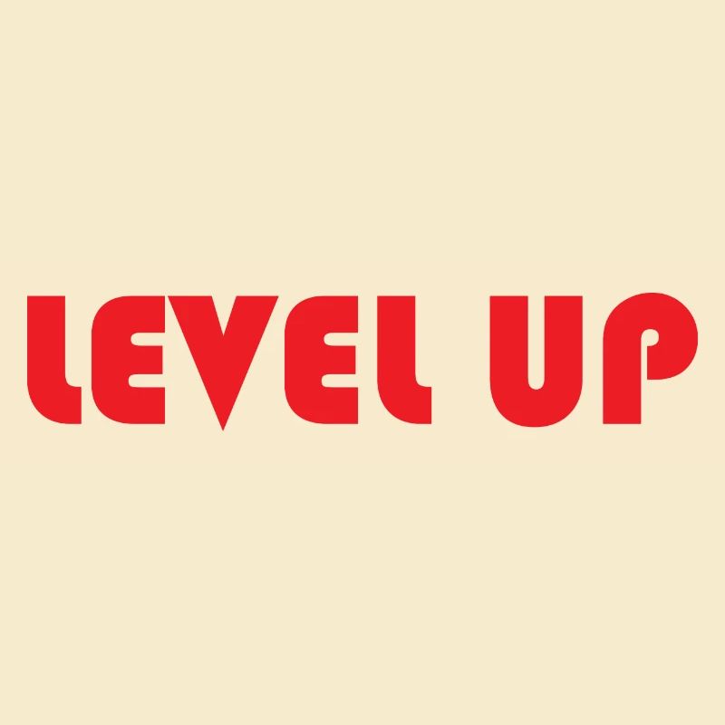 LEVEL UP-Red Text
