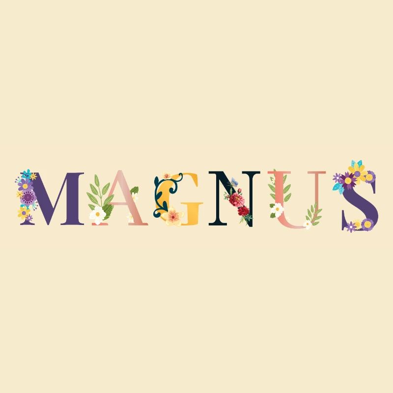 Nom MAGNUS Décoré de Fleurs