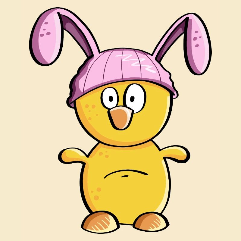 Little chick with Easter bunny hat - Easter