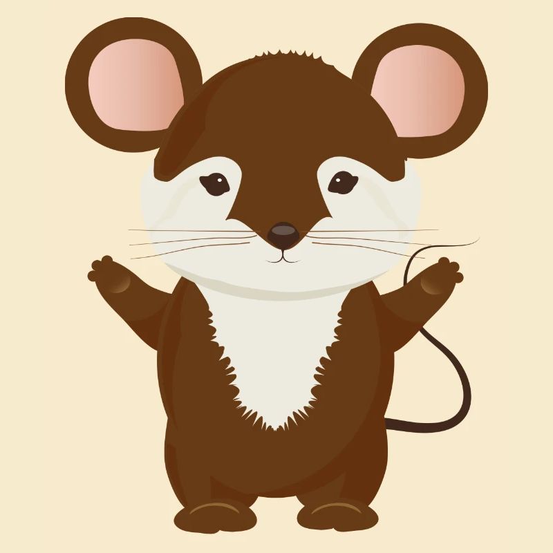 kleine putzige Maus mit braunem Fell