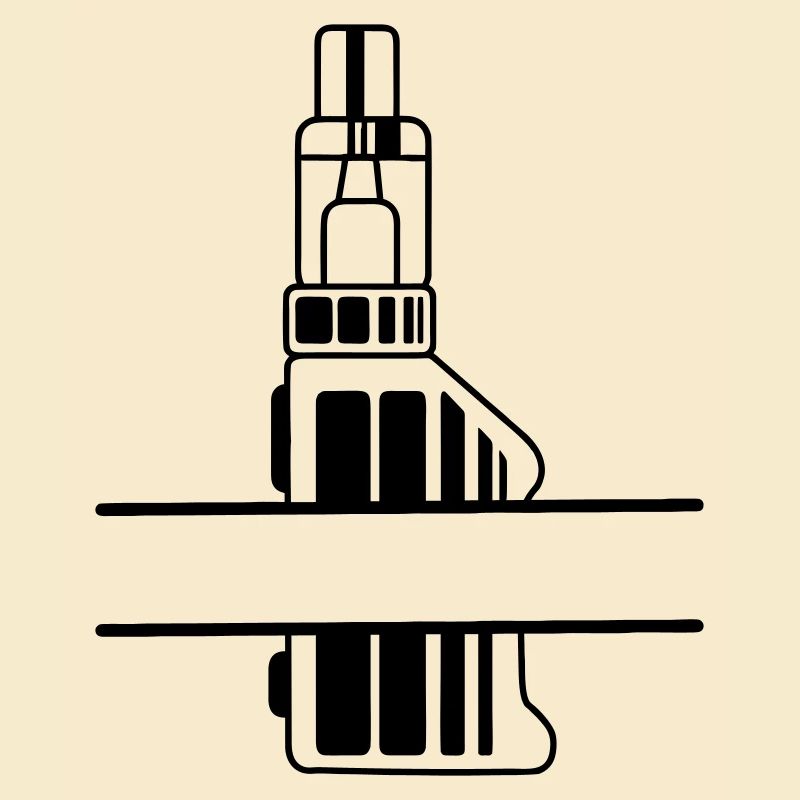 Vape silhouette with text box