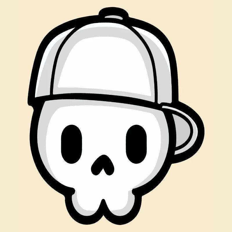 Verspielter Schädel mit Kappe Illustration