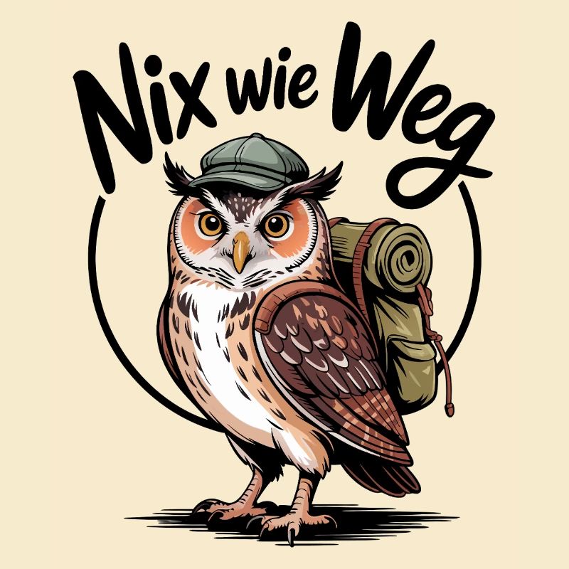 Wandering owl with backpack