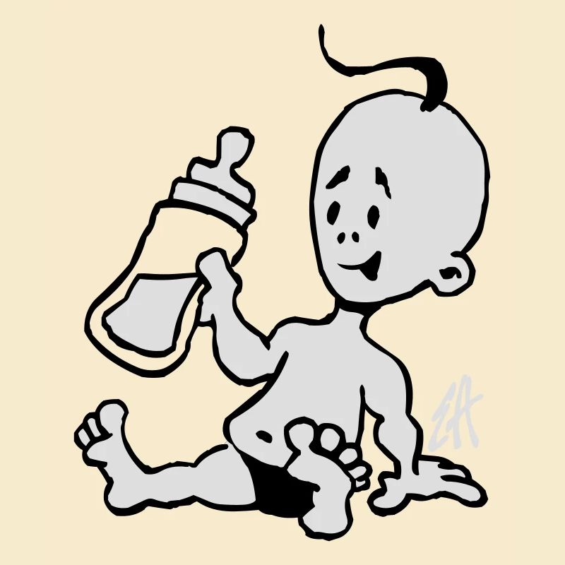 Bébé avec une bouteille de lait
