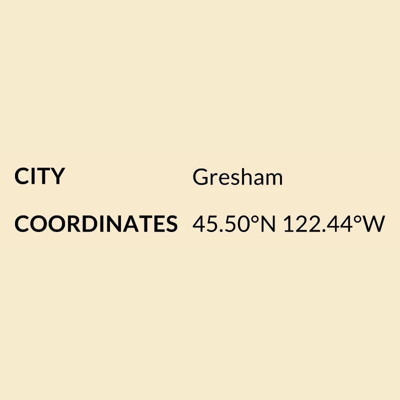 Coordonnées de Gresham, Oregon, États-Unis