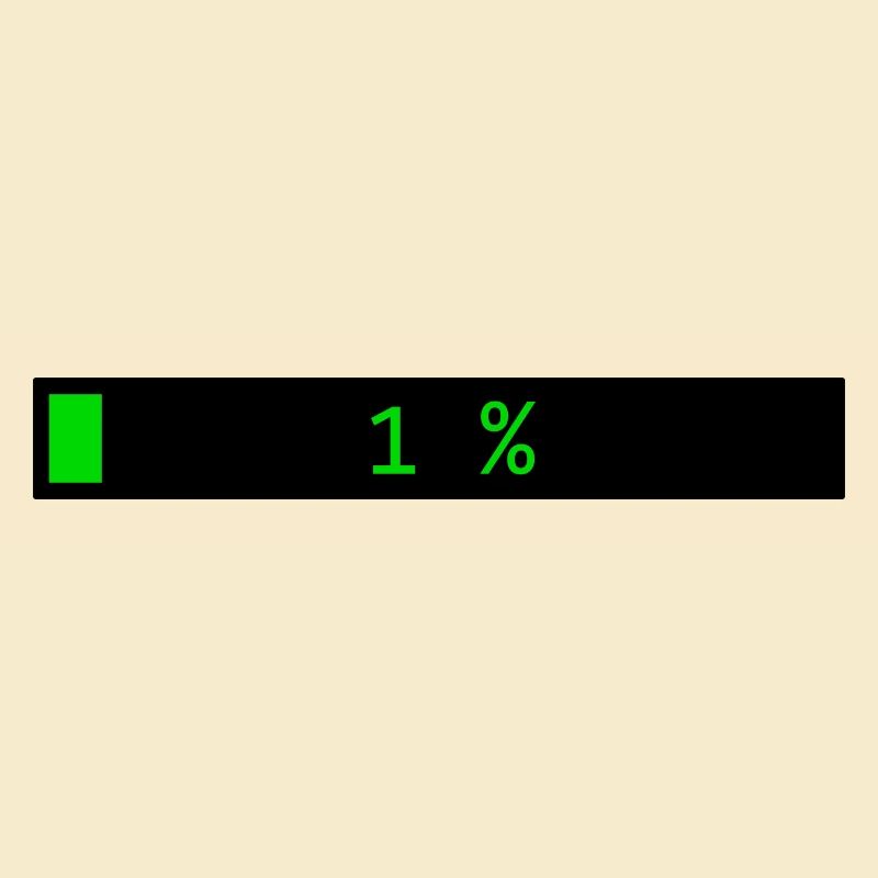 Rectangle loading bar Black Green 1%