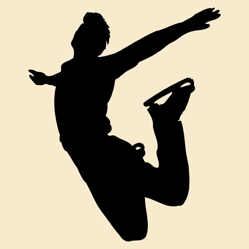 Jumping figure skater shadow image