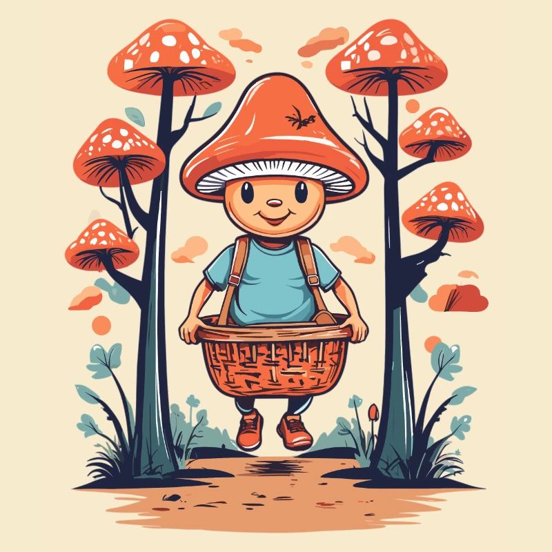 Cueilleur de champignons mignon
